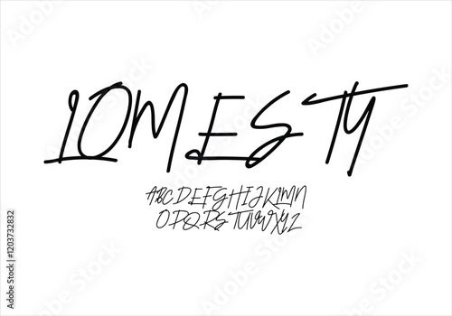 Lomesty font for logo and headline. Isolated vector typeset