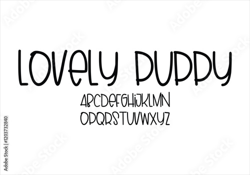 Lovely Duddy font for logo and headline. Isolated vector typeset
