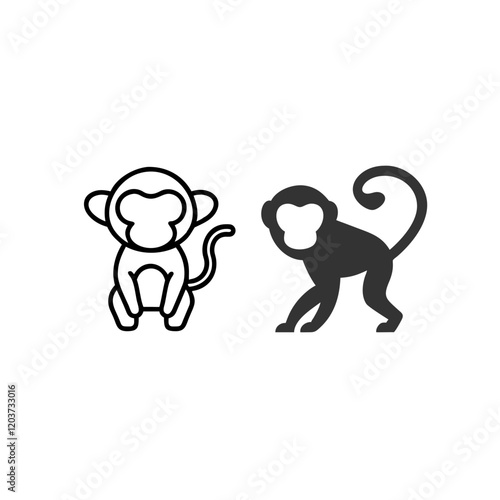 set of monkey vector  photo