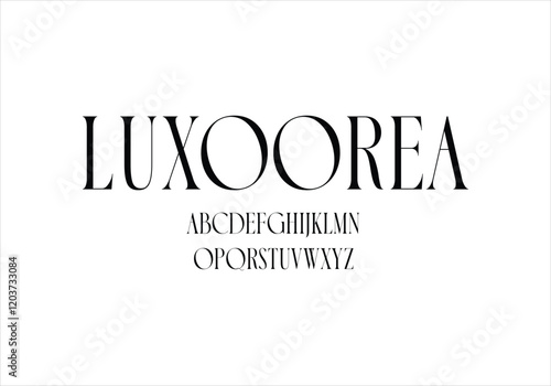 Luxoorea font for logo and headline. Isolated vector typeset