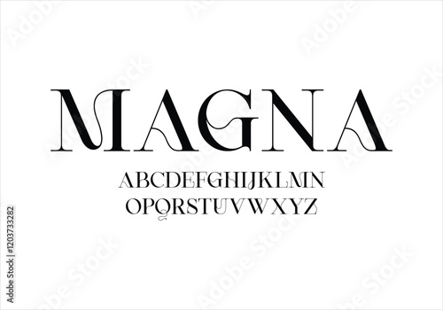 Magna font for logo and headline. Isolated vector typeset