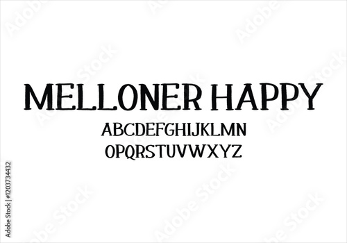 Melloner Happy font for logo and headline. Isolated vector typeset