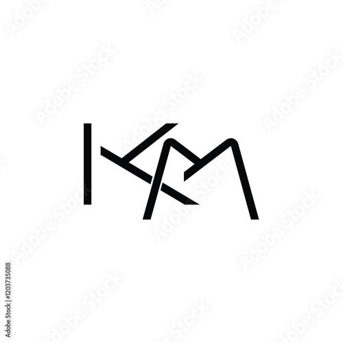 Free Download KM monogram logo design letter text name symbol monochrome logotype alphabet character simple logo - GFXLoad