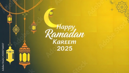 Illustration celebrating Ramadan Kareem 2025 featuring photo