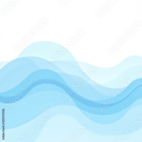 Abstract Blue Wave Vector Design, a flowing water illustration with smooth curves and light blue colors, perfect for wallpaper or ocean-themed backgrounds