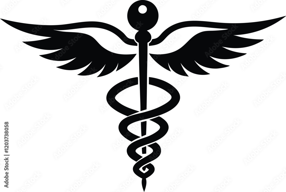 caduceus medicine science disease icon silhouette,madical logo caduceus medicine science disease icon silhouette,madical logo