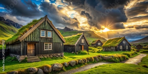 Iceland Arbaer Open Air Museum: Rustic Icelandic Architecture & Landscape Photography photo