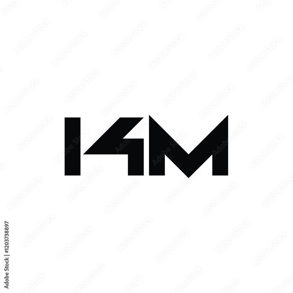 KM monogram logo design letter text name symbol monochrome logotype alphabet character simple logo KM monogram logo design letter text name symbol monochrome logotype alphabet character simple logo