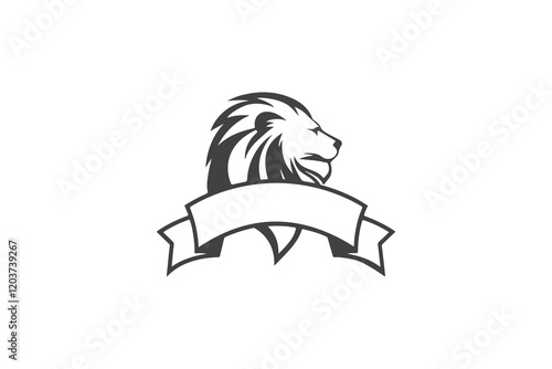 Lion Head Logo Design Template On a White Background