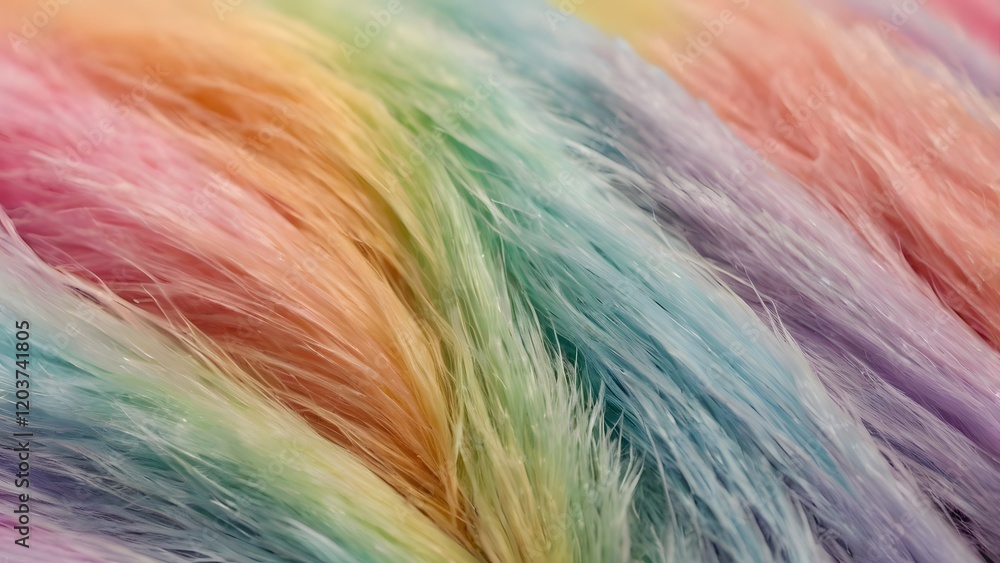 Obraz premium Pastel Rainbow Fluffy Fur Background