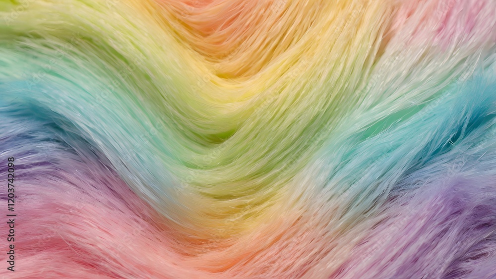 Pastel Rainbow Fluffy Fur Background Pastel Rainbow Fluffy Fur Background