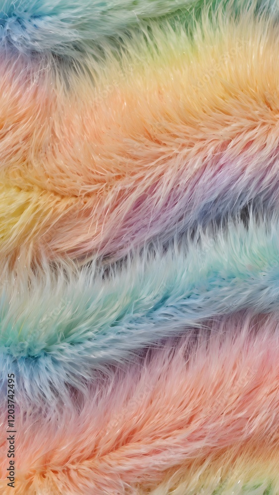 Fototapeta premium Pastel Rainbow Fluffy Fur Background