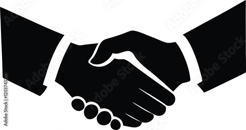 Handshake silhouette icon,Business agreement handshake vector