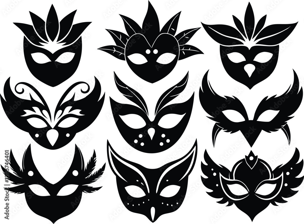 masquerade mask silhouette,masquerade mask vector icon set masquerade mask silhouette,masquerade mask vector icon set