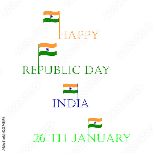 India Republic Day on white background.