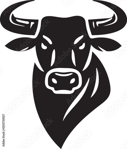 black and white bull