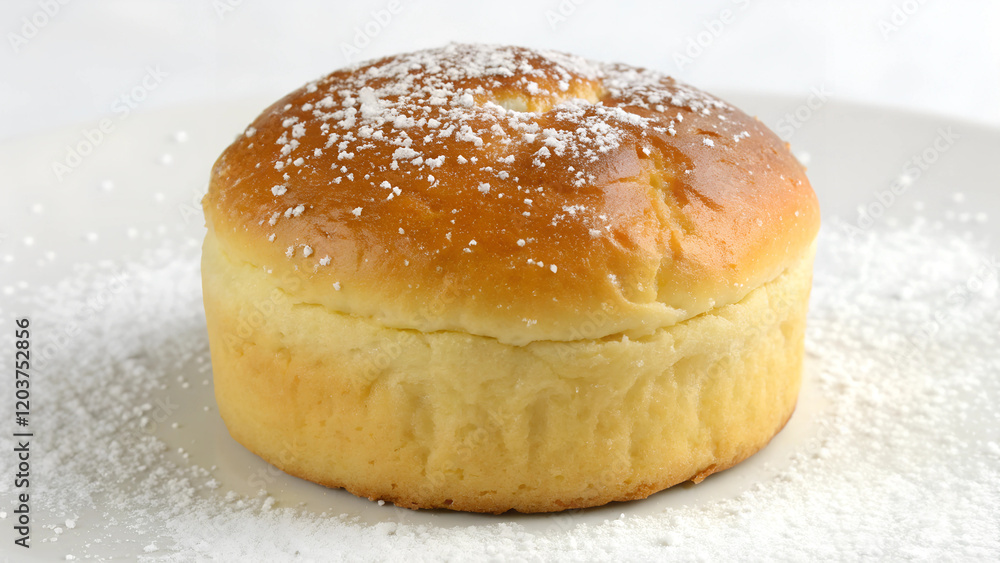 Golden brioche loaf with soft, buttery texture Golden brioche loaf with soft, buttery texture