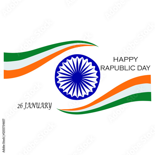 India Republic Day on white background.
