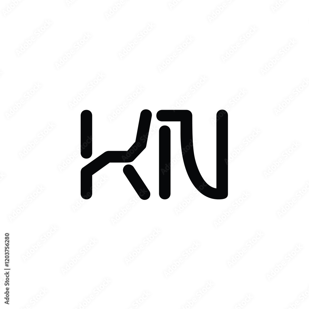 KN monogram logo design letter text name symbol monochrome logotype alphabet character simple logo KN monogram logo design letter text name symbol monochrome logotype alphabet character simple logo