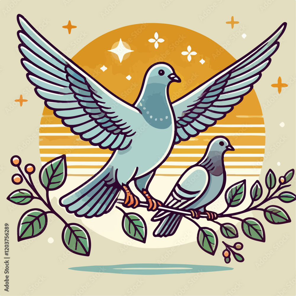 Fototapeta premium vector illustration of a dove