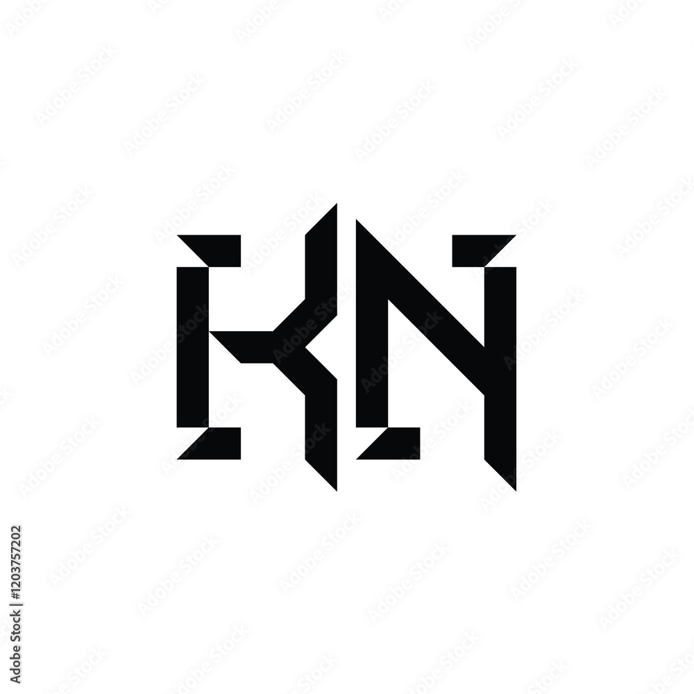 KN monogram logo design letter text name symbol monochrome logotype alphabet character simple logo KN monogram logo design letter text name symbol monochrome logotype alphabet character simple logo