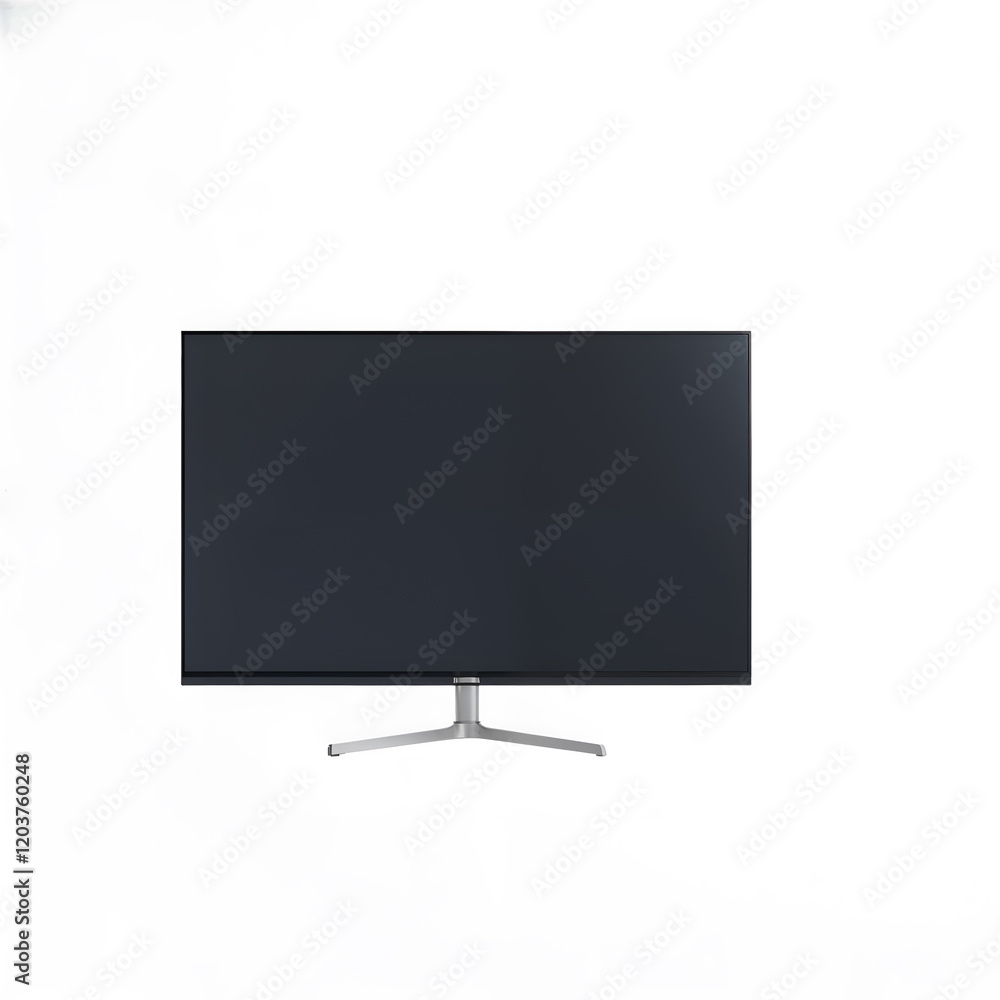 A flat-screen TV with a black display, perfect for technology, media, or home appliance themes isolated on white background. Generative AI A flat-screen TV with a black display, perfect for technology, media, or home appliance themes isolated on white background. Generative AI