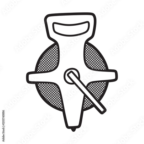 black and white vector, plastic measuring tape