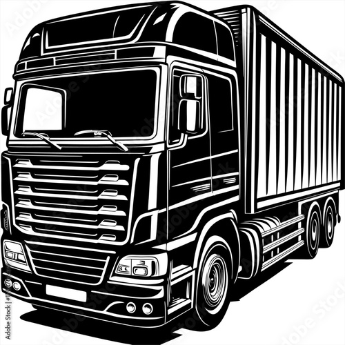 Modern European Truck with Streamlined Design for Efficient Cargo Delivery.