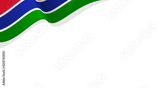 wavy gambia flag frame background with copy space for text. gambia national day