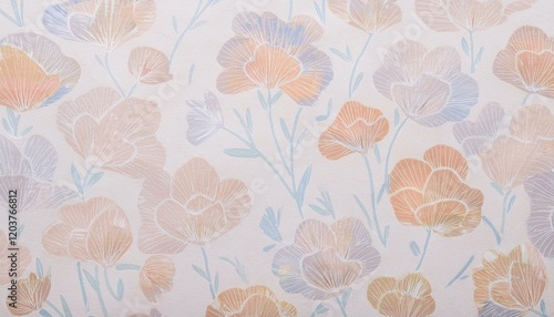 Wallpaper Mural 花柄の背景。AIで生成 Torontodigital.ca
