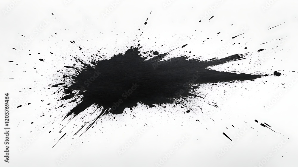 Black Ink Splash: Abstract art featuring a dynamic black ink splash against a light grey background, perfect for design projects needing a bold, expressive element. Black Ink Splash: Abstract art featuring a dynamic black ink splash against a light grey background, perfect for design projects needing a bold, expressive element.