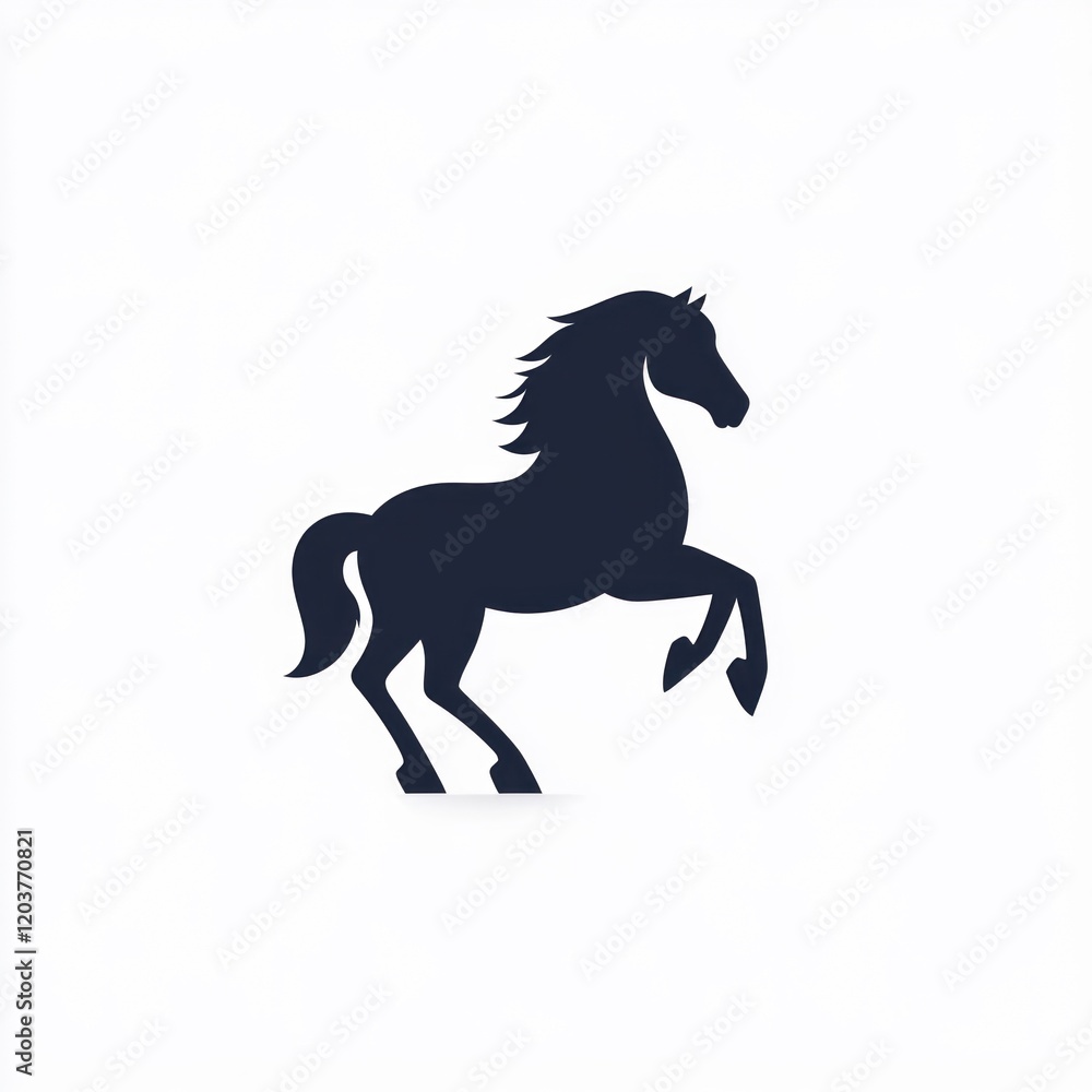 Silhouette of a galloping horse, graphic design, use for logo or icon Silhouette of a galloping horse, graphic design, use for logo or icon