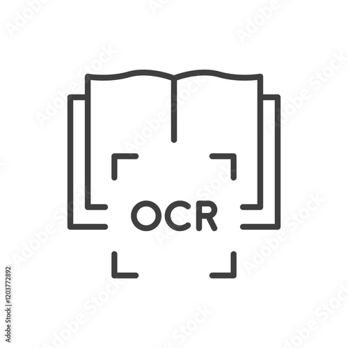 Optical character recognition icon. Simple outline style. OCR, text, image, type, machine, encoded, digital, document scan symbol concept. Vector illustration isolated. SVG