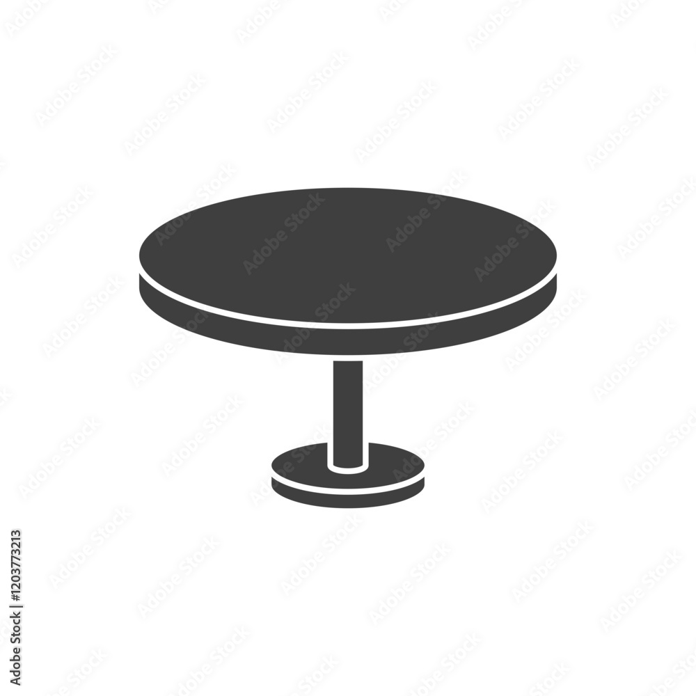 Circle table icon. Simple solid style. Round, pictogram, furniture, office, sign, conference, meeting, web, symbol, interior concept. Vector design illustration isolated. SVG Circle table icon. Simple solid style. Round, pictogram, furniture, office, sign, conference, meeting, web, symbol, interior concept. Vector design illustration isolated. SVG