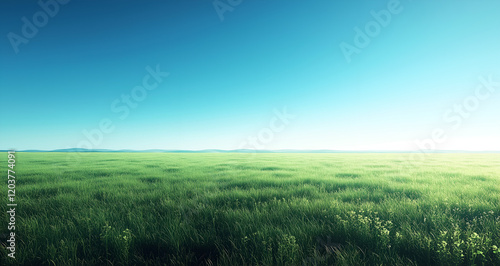 landscape with grass and blue sky