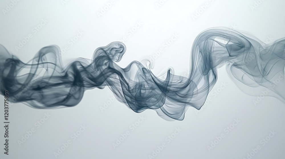 Abstract flowing smoke pattern on light background
