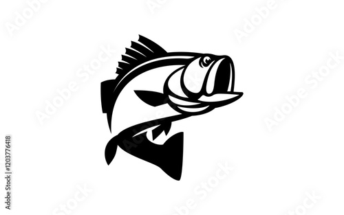 bass fish logo vector illustration