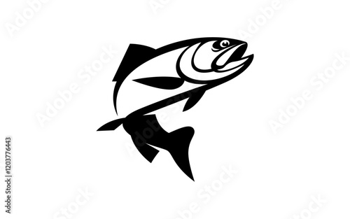 salmon fish logo vector illustration