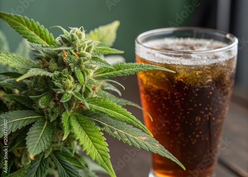 Lush Cannabis Cola Close-Up: High-Resolution Stock Photo photo