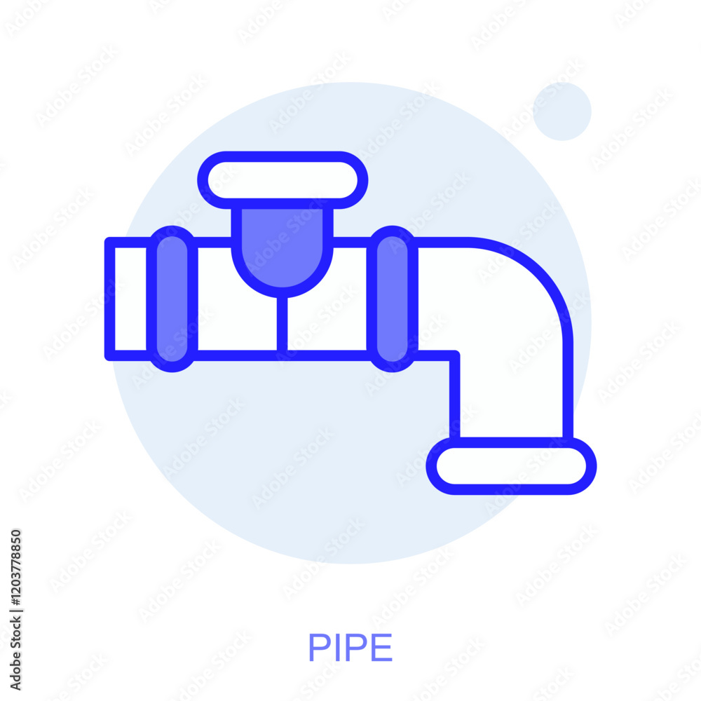 Industrial web icon in line style for web and mobile app. Symbol of a Pipe. Vector illustration Industrial web icon in line style for web and mobile app. Symbol of a Pipe. Vector illustration