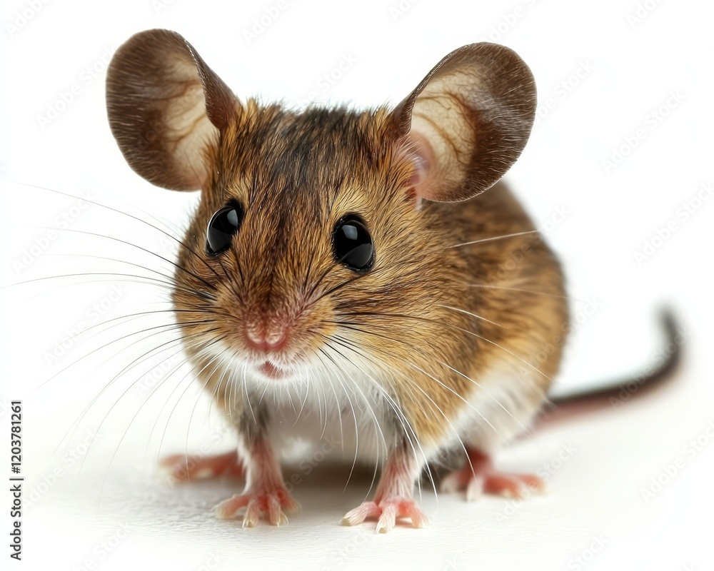 A striking representation of a deer mouse against a blank canvas. A striking representation of a deer mouse against a blank canvas.