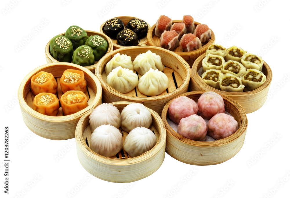 A large assortment of dim sum PNG