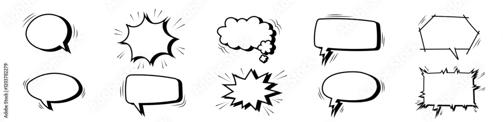 Fototapeta premium bubble chat manga speech box speak message comic cartoon manga