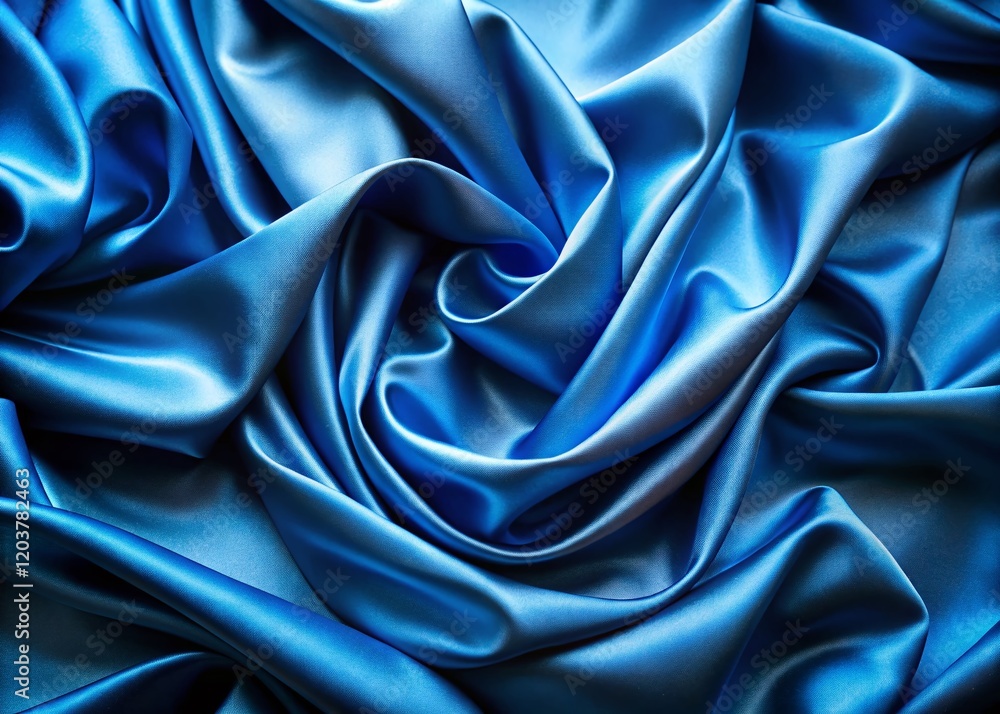 Fototapeta premium Luxurious Blue Satin Fabric Draped Texture - Elegant Background