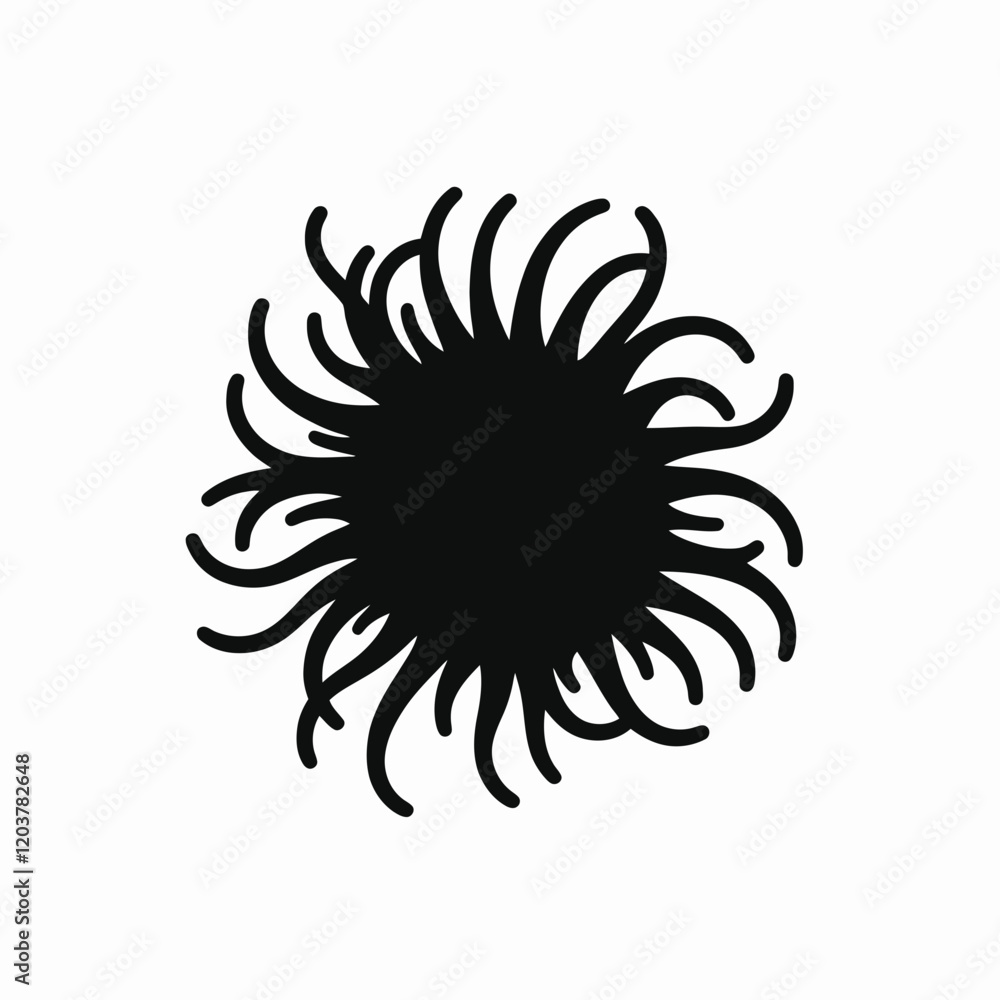 Obraz premium Rambutan silhouette in black on a white background