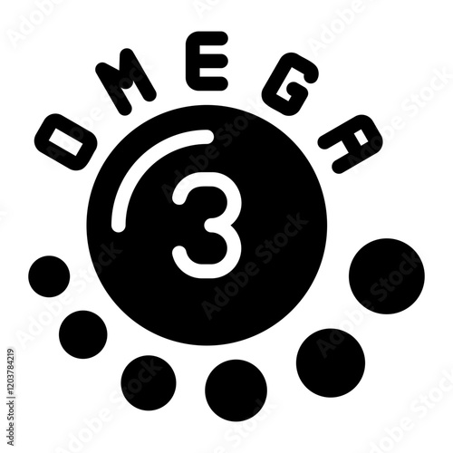 omega 3 glyph icon