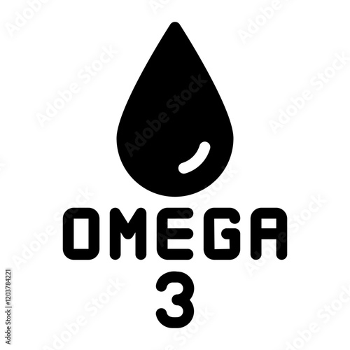 omega 3 glyph icon