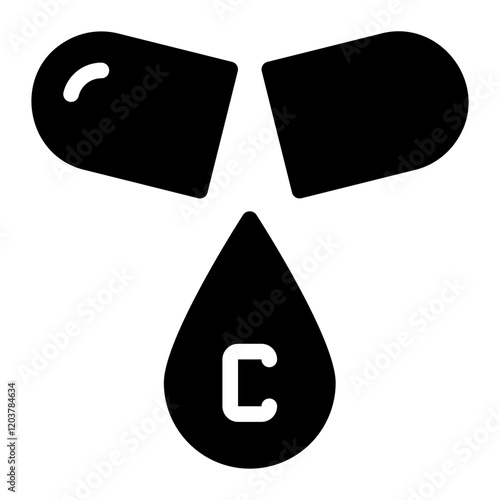 vitamin c glyph icon
