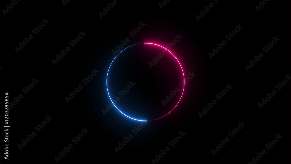 Glowing neon circle animation, Neon Circle Frame. Neon abstract circle shape line animation. Glowing neon circle animation, Neon Circle Frame. Neon abstract circle shape line animation.