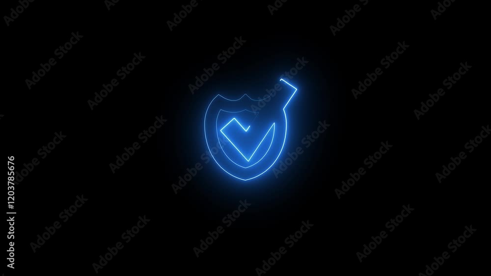 Neon tick mark icon. Correct answer neon check mark sign. Neon check mark with security icon. 4k video. Neon tick mark icon. Correct answer neon check mark sign. Neon check mark with security icon. 4k video.